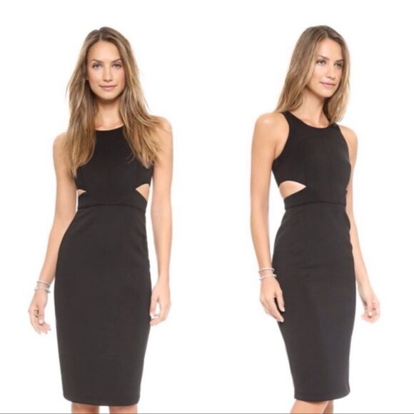 Hunterbelle Scuba Cut Out Midi Body Con Dress - Picture 1 of 8